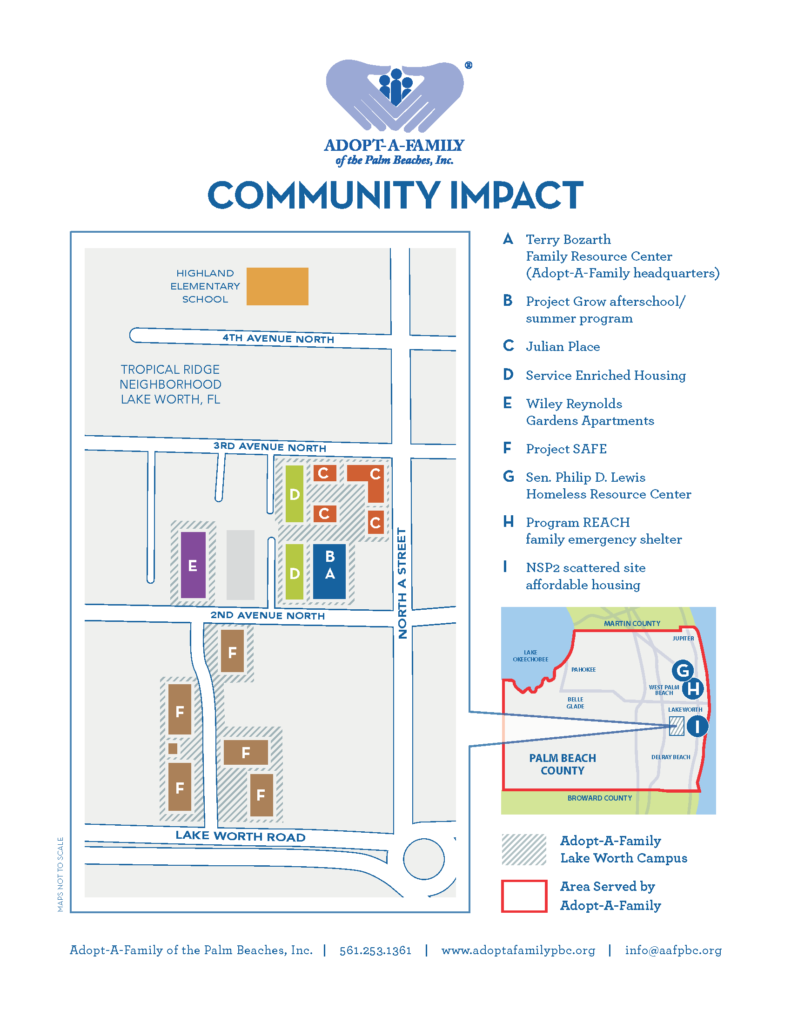 Map of Adopt-A-Family buildings