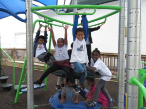 Children playing on a playground