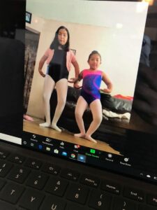 Two Project Grow students participate in a virtual ballet class.