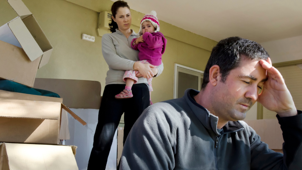 image of family facing eviction