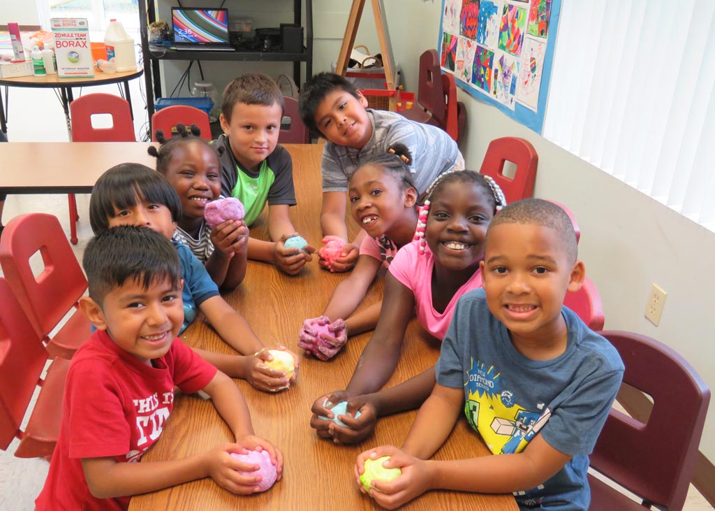 Children sitting at a table